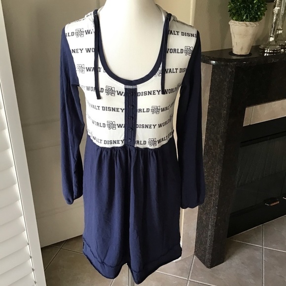 Disneyland Resort Dress MEDIUM Hoodie Walt Disney World ‘71 Navy Blue White RARE - Picture 7 of 16